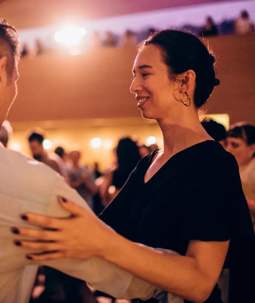 Dancing at a balboa event